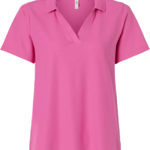 CHARITY PINK V-NECK POLO CE106W SIZE M