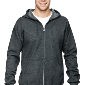 DARK HEATHER FULL ZIP HOODIE G186 SIZE M
